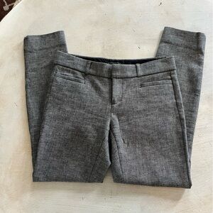 Banana Republic Sloan Pants, Charcoal Gray Textured Twill Trousers, Size 00P